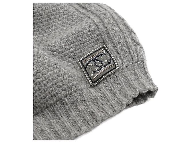 Chanel Gorro de cachemira gris CC Crystal para mujer Castaño - vista 3