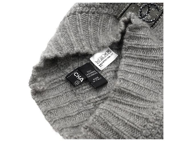 Chanel Gorro de cachemira gris CC Crystal para mujer Castaño - vista 5