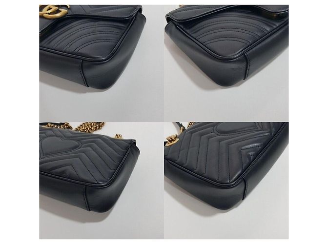 Gucci Borsa a Spalla Marmont Matelassé Medium Nero - vista 7