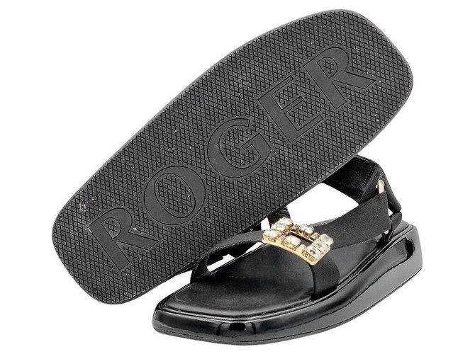 Roger Vivier Sandali in vernice con strass Nero - vista 2