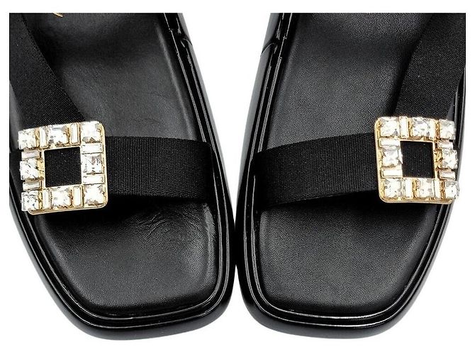 Roger Vivier Sandali in vernice con strass Nero - vista 3