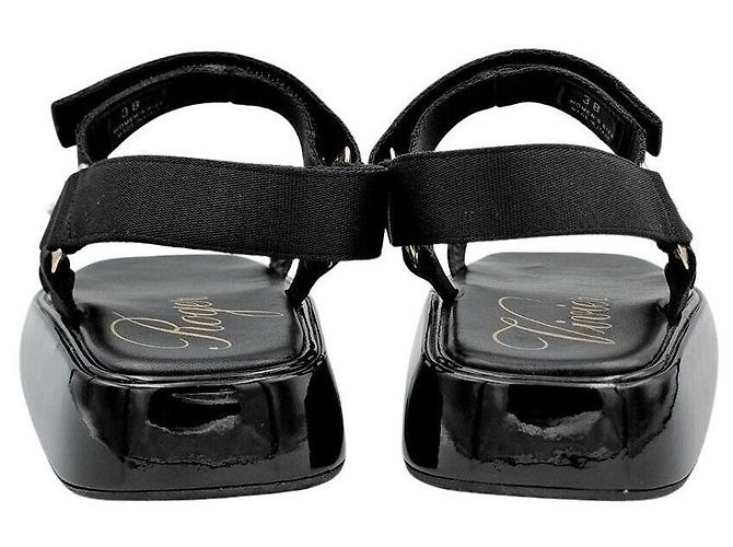 Roger Vivier Sandali in vernice con strass Nero - vista 4