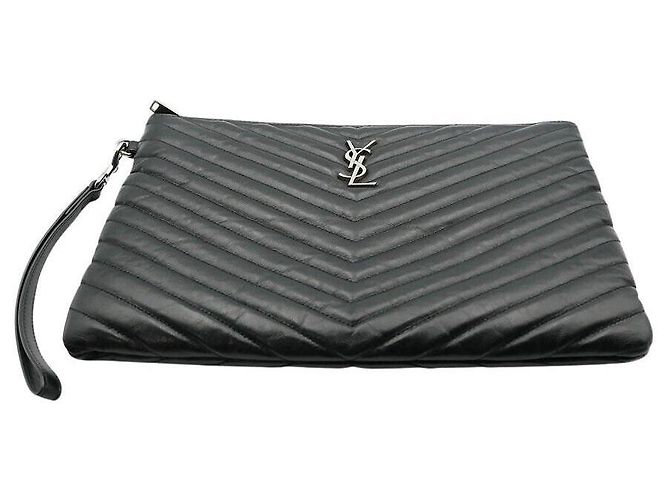 Saint Laurent Clutch Monogram New Medium Negro - vista 5