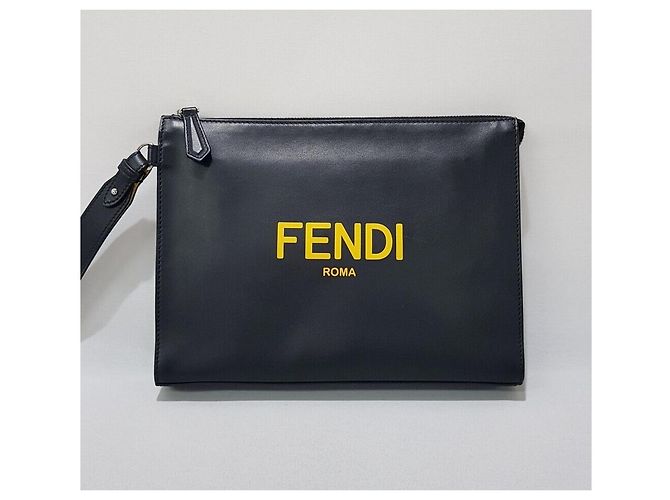 Fendi Clutch con tracolla con logo Nero - vista 2