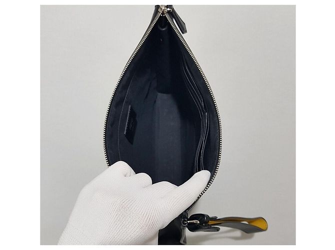 Fendi Clutch con tracolla con logo Nero - vista 8