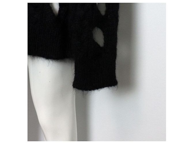 Céline Schwarzer Mohair-Strickpullover für Herren mit Zopfmuster, Loose Fit - vista 3