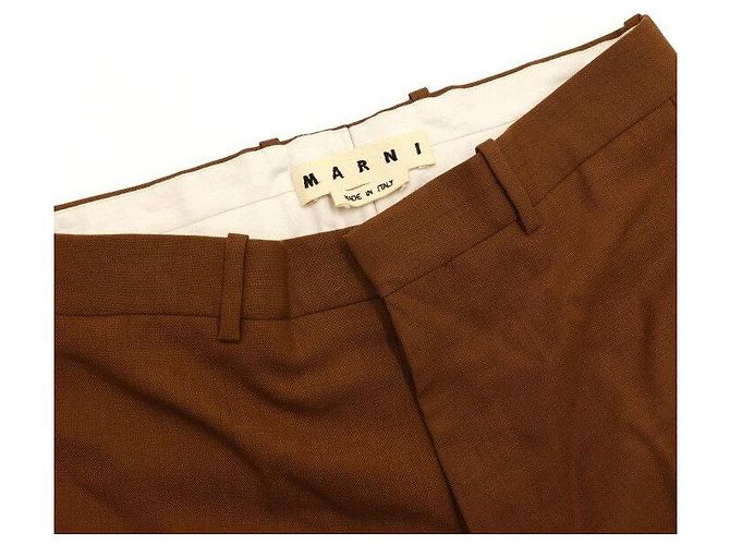 Marni Pantaloni in cotone marroni da uomo Marrone - vista 5