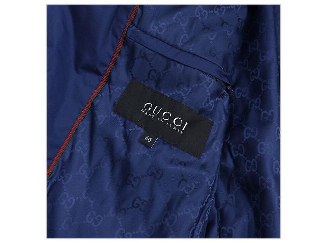 Gucci Blazer da uomo in nylon jacquard blu - vista 7