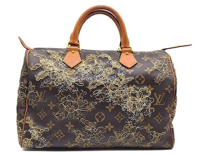Louis Vuitton Speedy Monogram Dentelle Marrone - vista 3