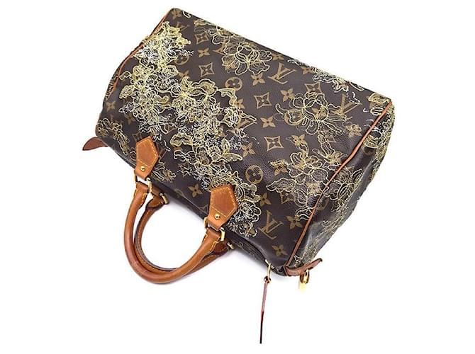 Louis Vuitton Speedy Monogram Dentelle Marrone - vista 4