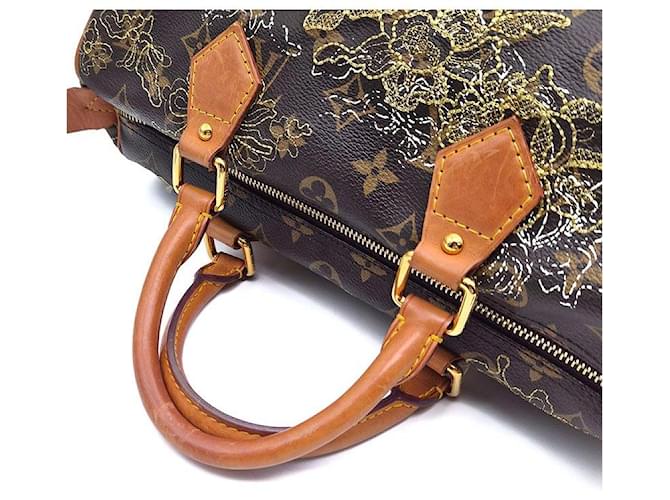 Louis Vuitton Speedy Monogram Dentelle Marrone - vista 5