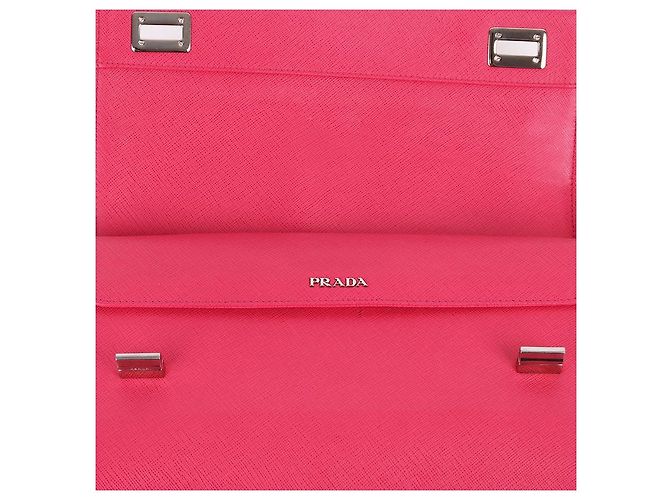 Prada Borsa a tracolla con manico corto in Saffiano rosa - vista 10