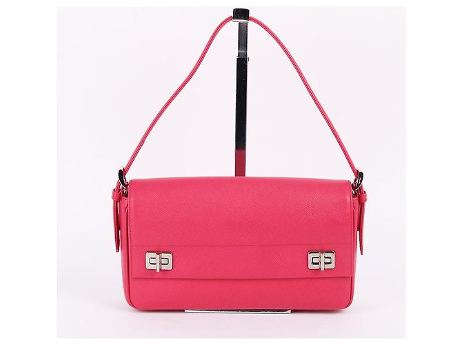 Prada Borsa a tracolla con manico corto in Saffiano rosa - vista 2