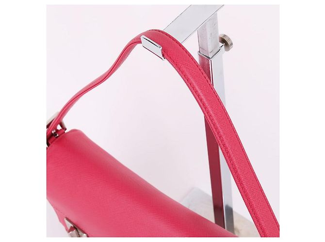 Prada Borsa a tracolla con manico corto in Saffiano rosa - vista 5
