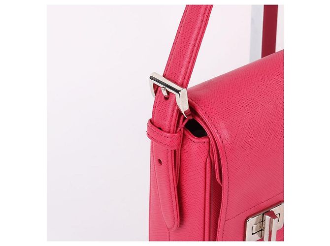 Prada Borsa a tracolla con manico corto in Saffiano rosa - vista 6