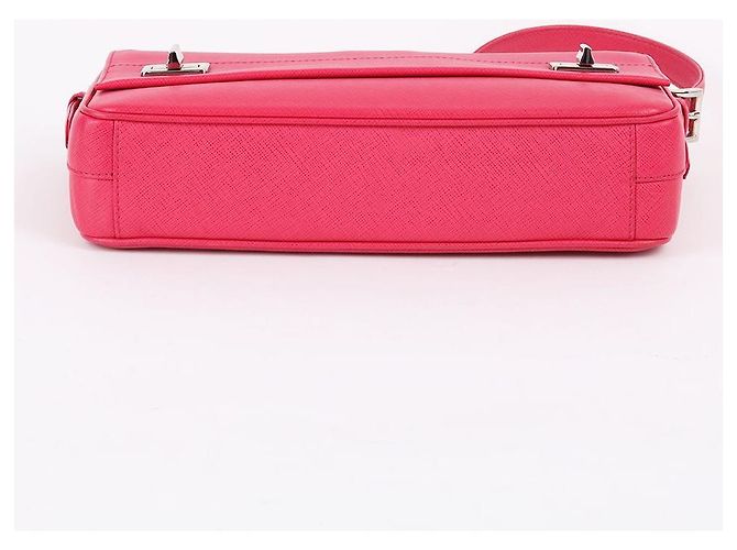 Prada Borsa a tracolla con manico corto in Saffiano rosa - vista 7