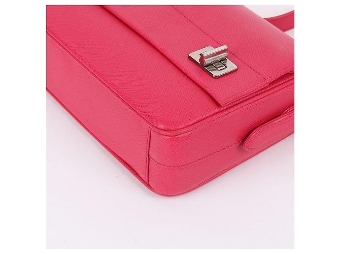 Prada Borsa a tracolla con manico corto in Saffiano rosa - vista 9