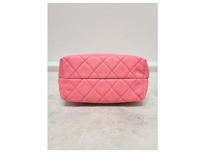 Chanel Mini borsa a tracolla bowling in pelle di vitello rosa - vista 7