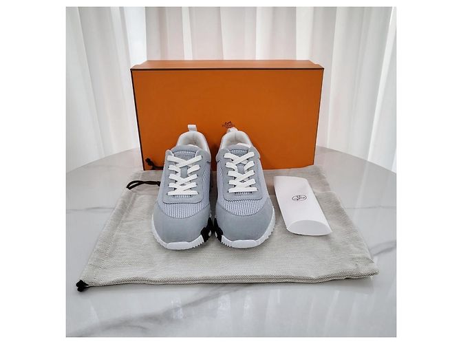 Hermès Bouncing Sneakers Scarpe sportive da donna Mesh Grigio Nuage Multicolore - vista 13