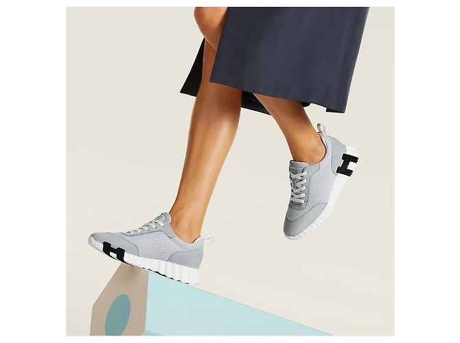 Hermès Bouncing Sneakers Scarpe sportive da donna Mesh Grigio Nuage Multicolore - vista 7