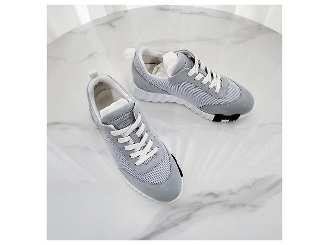 Hermès Bouncing Sneakers Scarpe sportive da donna Mesh Grigio Nuage Multicolore - vista 8