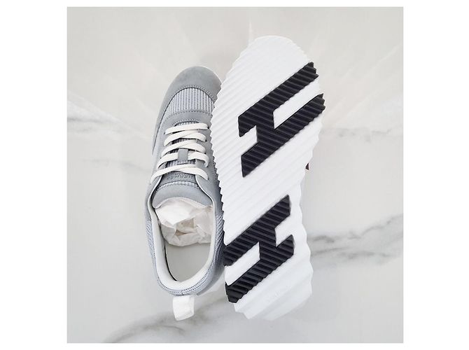 Hermès Bouncing Sneakers Scarpe sportive da donna Mesh Grigio Nuage Multicolore - vista 9
