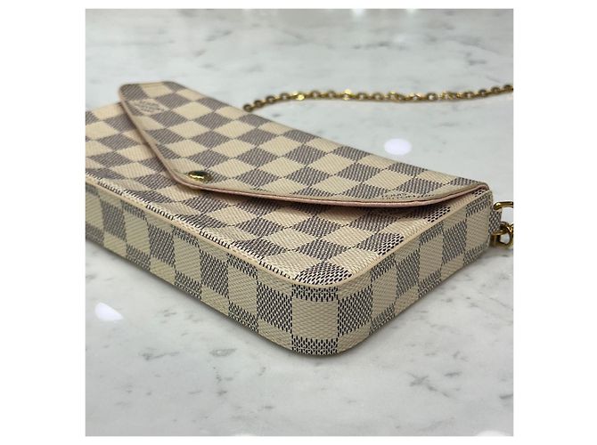 Louis Vuitton Pochette Felicie Damier Azur Multicolore - vista 4