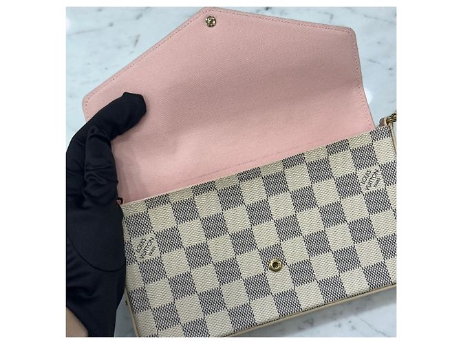 Louis Vuitton Pochette Felicie Damier Azur Multicolore - vista 7