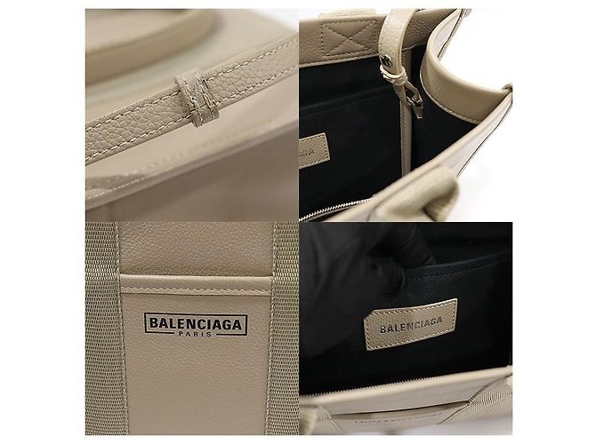 Balenciaga Kleiner Grained Calfskin Tote in Beige mit Hardware Braun - Ansicht 7