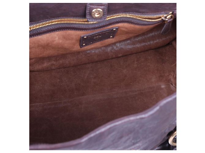 Prada Borsa a spalla grande in pelle Nappa borchiata Marrone - vista 12