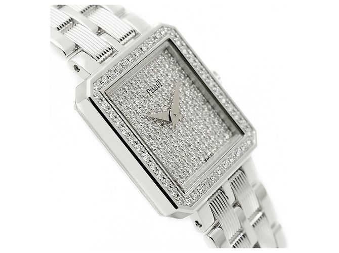 Piaget Protocol Vintage Damenuhr aus Weißgold mit Diamant-Pavé - Ansicht 13