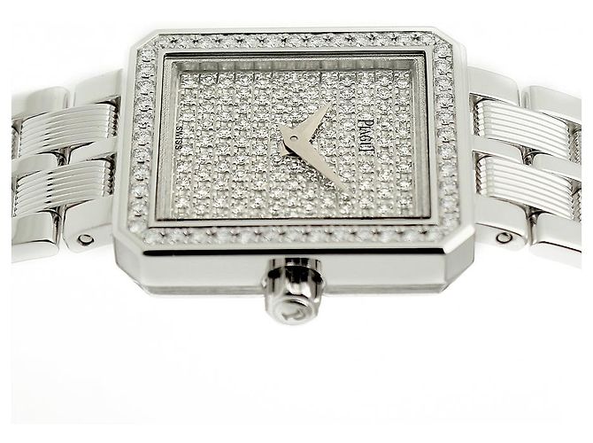 Piaget Protocol Vintage Damenuhr aus Weißgold mit Diamant-Pavé - Ansicht 14