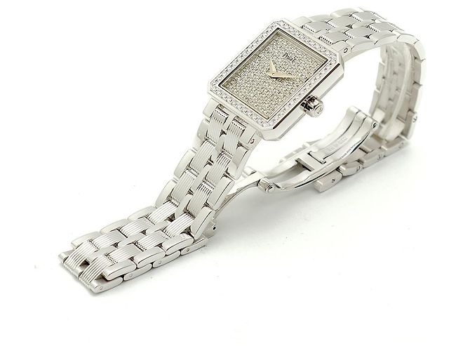 Piaget Protocol Vintage Damenuhr aus Weißgold mit Diamant-Pavé - Ansicht 16