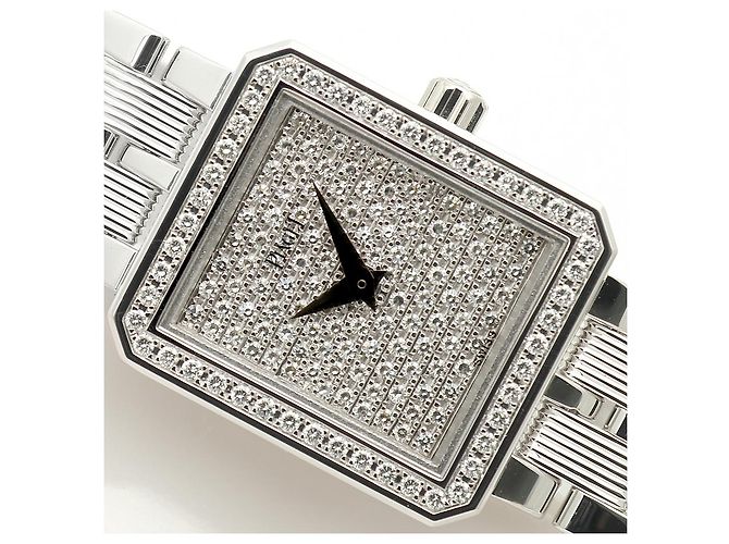 Piaget Protocol Vintage Damenuhr aus Weißgold mit Diamant-Pavé - Ansicht 22