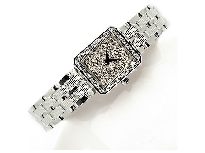 Piaget Protocol Vintage Damenuhr aus Weißgold mit Diamant-Pavé - Ansicht 24