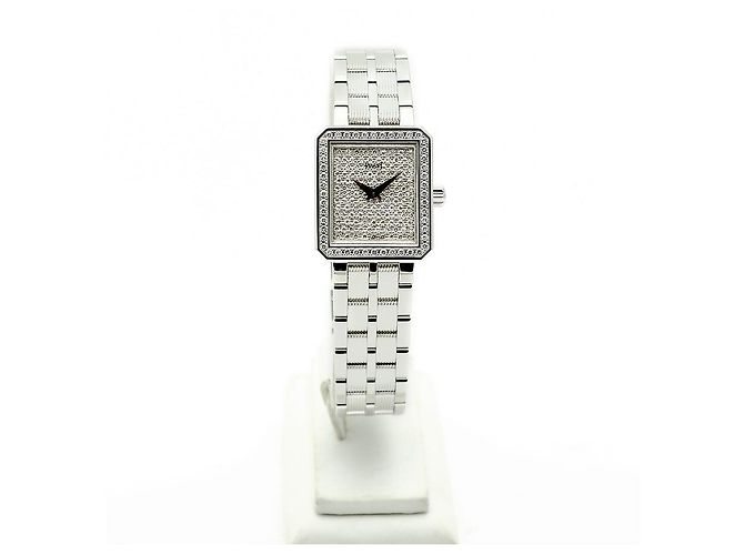 Piaget Protocol Vintage Damenuhr aus Weißgold mit Diamant-Pavé - Ansicht 5
