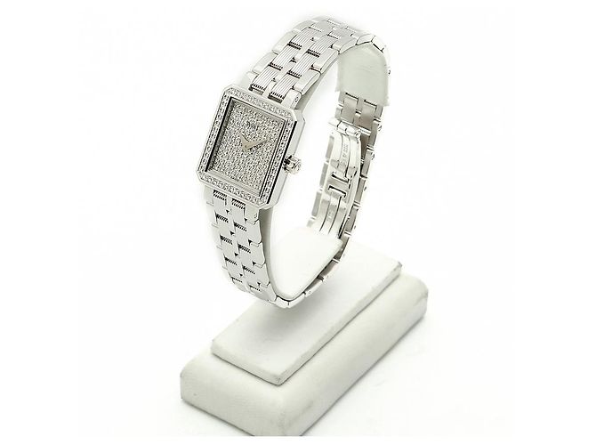 Piaget Protocol Vintage Damenuhr aus Weißgold mit Diamant-Pavé - Ansicht 6
