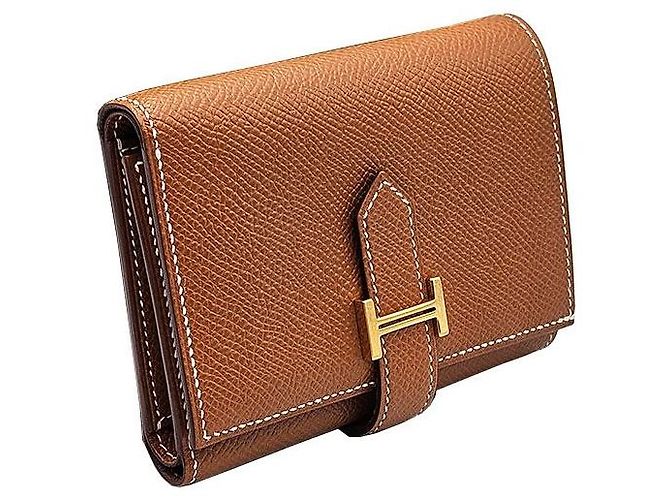 Hermès Cartera Cash Unisex con Bordes Biselados Dorados - vista 4