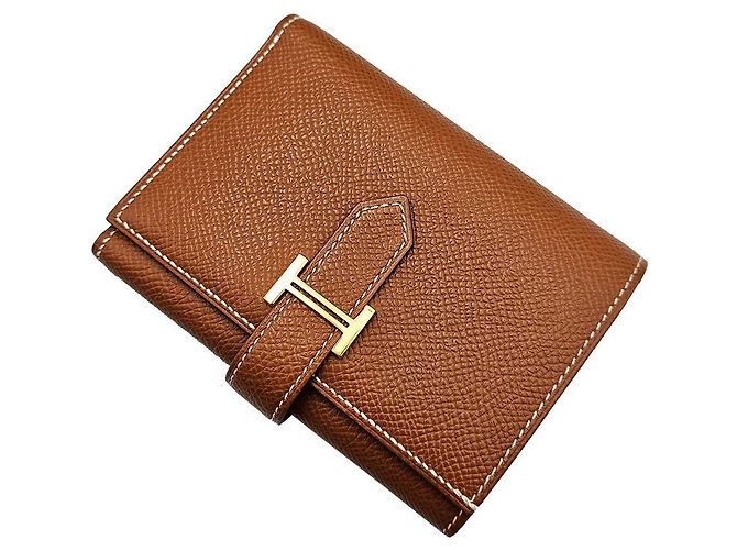 Hermès Cartera Cash Unisex con Bordes Biselados Dorados - vista 6