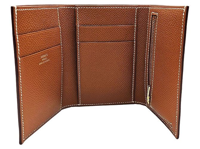Hermès Cartera Cash Unisex con Bordes Biselados Dorados - vista 8