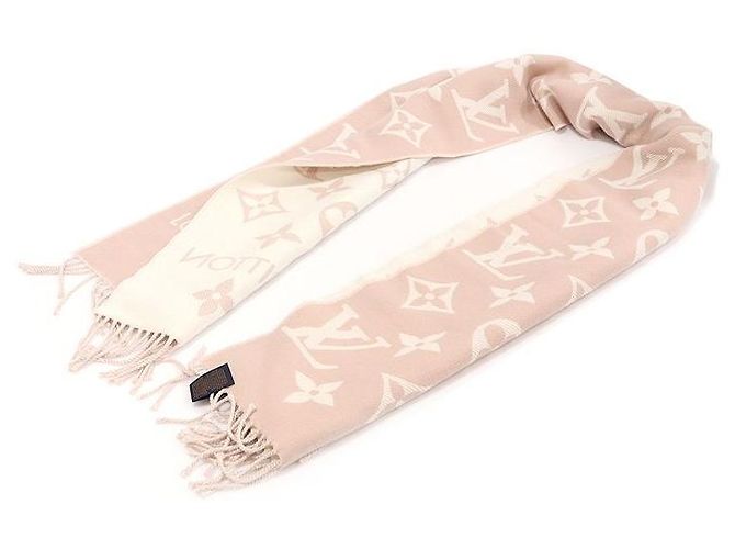 Louis Vuitton Sciarpa LV Essential in lana beige rosa - vista 3