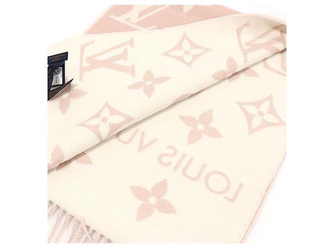 Louis Vuitton Sciarpa LV Essential in lana beige rosa - vista 5