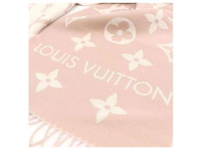 Louis Vuitton Sciarpa LV Essential in lana beige rosa - vista 6