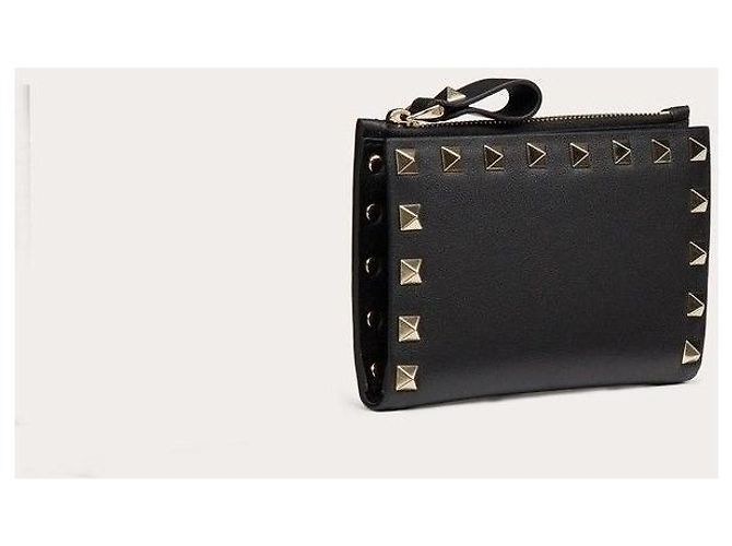 Valentino Rockstud Leder Kartenetui Schwarz - Ansicht 3