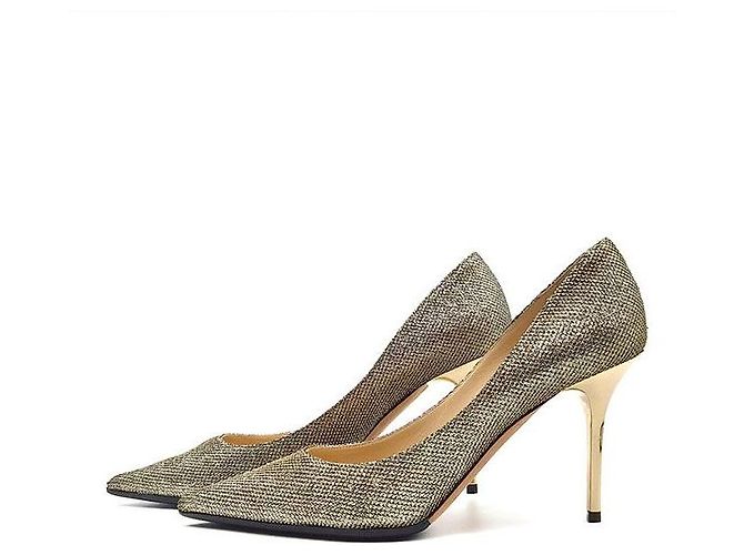 Jimmy Choo Décolleté glitterati D'oro - vista 3