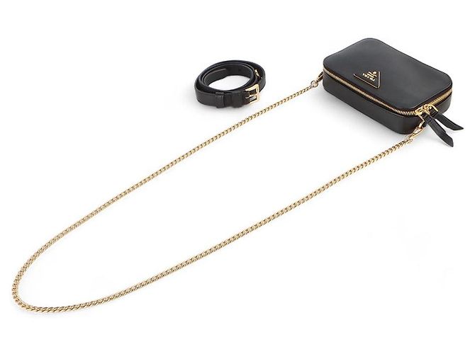 Prada Saffiano Odette Kettengürteltasche Schwarz - Ansicht 4
