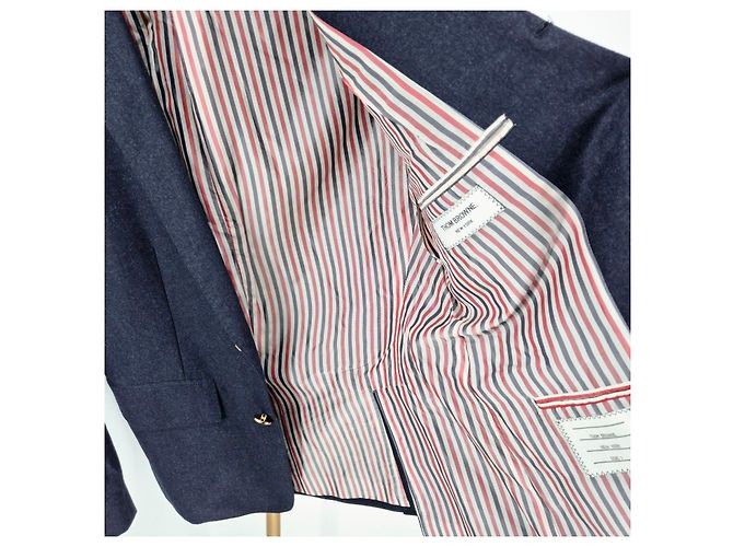 Thom Browne Three-Striped Arm Band Wool Blazer Jacket Navy - view 6