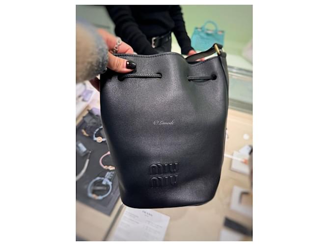 Miu Miu Borsa a secchiello in pelle nera Multicolore - vista 2