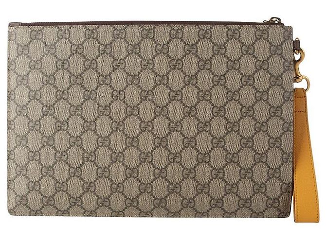 Gucci Clutch GG Supreme Neo Vintage Marrone - vista 2