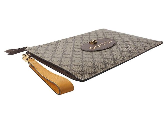 Gucci Clutch GG Supreme Neo Vintage Marrone - vista 3